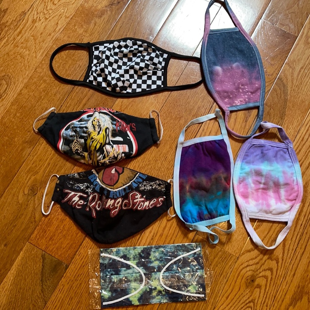Rock and roll tie dye face mask bundle